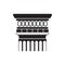 Classic column capital black line icon, European monument pillar