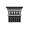 Classic column capital black line icon, ornate architecture in Greece