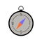 The classic compass for hiking and travel. Vector illustration