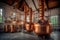 classic copper whisky stills in a traditional distillery