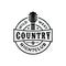 Classic country music logo, guitar vintage retro logo design