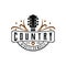 Classic country music logo, guitar vintage retro logo design