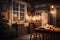a classic, cozy kitchen with a warm atmosphere and soft lighting at night