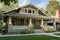 classic craftsman exterior with wraparound porch and double front doors