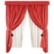 Classic curtains with pelmet on white background. 3d.