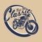 Classic custom motorcycle logo design illustration