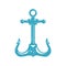 Classic decorative nautical anchor security hook for water transport safety blue grunge texture
