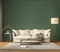 Classic design green interior with beige sofa