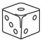 Classic dice icon, outline style