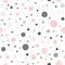 Classic dotted seamless pink and black colors pattern. Polka dot ornate