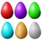 Classic easter eggs set. Isolated colorful easter eggs design elements. Vector illustration