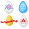Classic easter eggs set. Isolated realistic easter eggs
