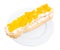 Classic eclair filled with custard.