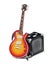 Classic electric guitar with amplifier