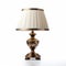 Classic Elegance: Gold Lamp With White Shade In Sepia Tone