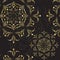 Classic elegant pattern mandala, gold black texture. Vector illustration