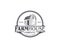 Classic emblem farm house logo. retro barn logo design template
