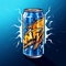 Classic Energy Drink Bottle With Drawing Video On Blue Background