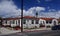 Classic example of bungalow court style apartments in vintage Spanish Revival style in San Pedro, California