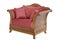 Classic fabric and wood armchair modern designer