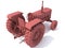 Classic Farm Tractor Clay 3D rendering on white background