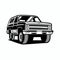 Classic farm truck SUV truck silhouette vector isolated