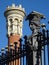 Classic fence and chimney in Madrid. Spain.