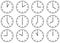 Classic flat clock face collection with different time