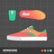 Classic flat skate shoes design template