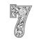 Classic flourish luxury number 7 monogram logo outline