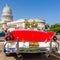 Classic Ford near the Capitol in Havana