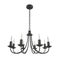 Classic forged black chandelier isolated