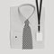 Classic formal shirt and bow tie with blank lanyard and badge. 3d rendering.