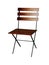 Classic French design outdoor folding chair with a black metal frame