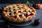 classic fruit pie with flaky crust and juicy filling