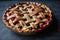 classic fruit pie with lattice crust and streusel topping