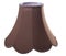 Classic gallery bell shaped tapered dark brown lampshade on a white background isolated close up shot