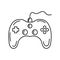 Classic game controller joystick Thin line vector illustration