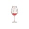 Classic glass with red luxury wine from grapes drink a vector illustration