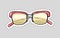 Classic Glasses Icon Patch Isolated Cut Out Vector