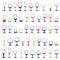 Classic goblets collection, vector martini, wineglass, cognac