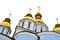 Classic golden roofs and blue walls at Saint Michael Cathedral in Kiev Ucraine