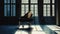Classic grand black piano in aesthetic minimalist style room interior full of light. Musical concept. Generative AI