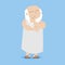 Classic Greek philosopher in cartoon style. Vector illustration.