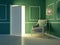 Classic green interior, luxury apartment