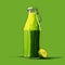 Classic Green Juice Bottle Holder With Neo-pop Illustrations