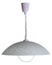 Classic grey glass dome pendant light with flowers pattern shade on a cable stem isolated on white background