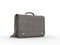 Classic grey leather briefcase - back view