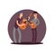 Classic guitaists vector cartoon characters. Flat musicians design