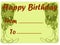 Classic Happy birthday greeting card in green tones.